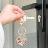 Keychain Pendant Heart Shape Charm Key Holder with Enamel Flower Design Lightweight Anti-Oxidation Durable Lobster Clasp Keyring