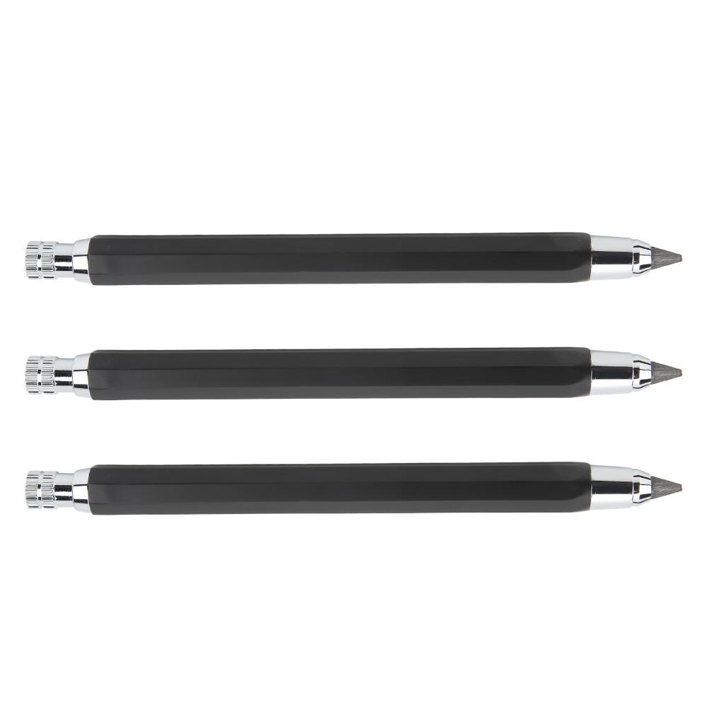 3pcs Built-in Sharpener Mechanical Carpenter Pencil Automatic Clutch Pencil Draft Drawing