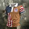Men's Casual Quick Dry Mesh Golf Polo Shirt Short Sleeve Letter Print 250th Birthday States Theme 1776-2026 Collar Top