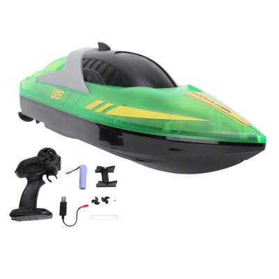 RC Boat with LED Light High Speed Dual Motor USB Water Resistant Remote Control Boat Toy for Kids Bo