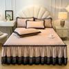Lace Style Bed Skirt Quilted Bed Cover Queen/King Size Bedspread Solid Color Mattress Protector falda de cama (No Pillowcase)