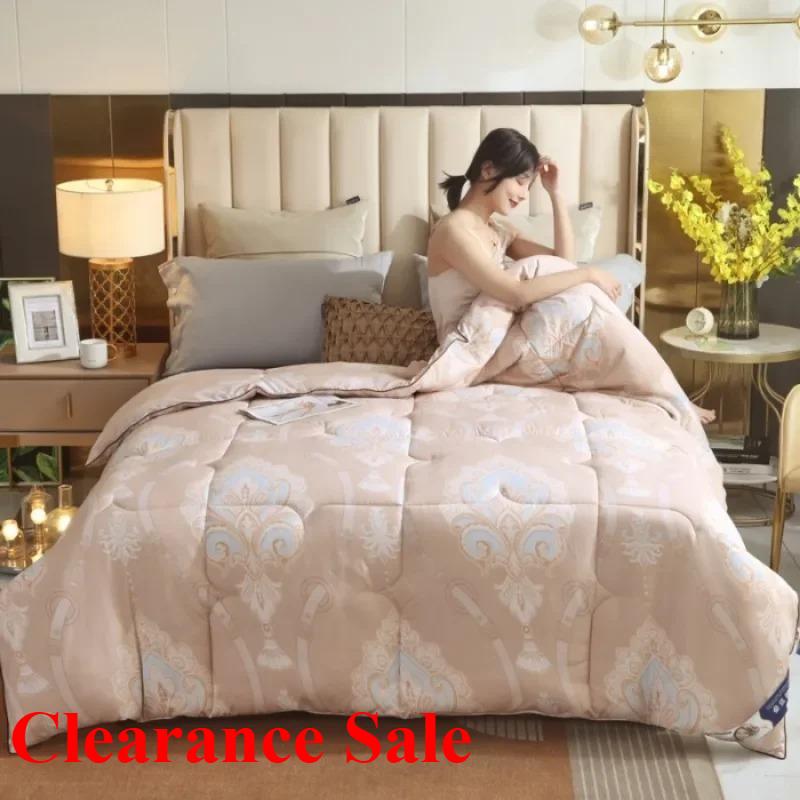 2025 cotton printed silk quilt mulberry silk spring and autumn quilt thickened winter quilt universal in all seasons