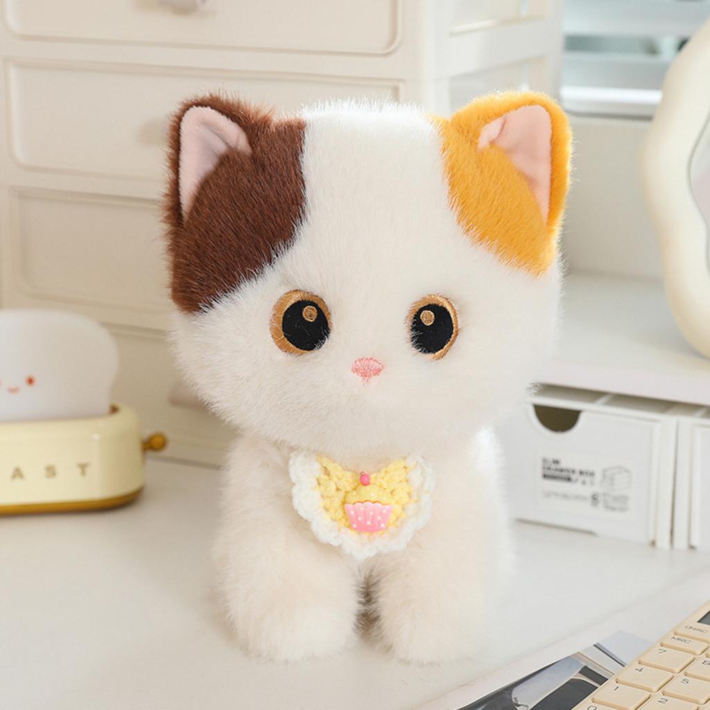 Plush Cat Stuffed Animal Soft Toy Cute Kitty Doll Gift for Birthday Home Decoration Collectible Kids and Adults