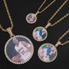 Europäische & Amerikanische Hip Hop Runde Foto Anhänger Halskette mit Kupfer & Zirkonia - Trendiger Personalisierter Schmuck für Herren