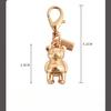1Pc High-quality Alloy Keychains Pendant Golden Bear Flower Cherry Charms Lobster Clasp Badge Holder Car Keys DIY Accessories