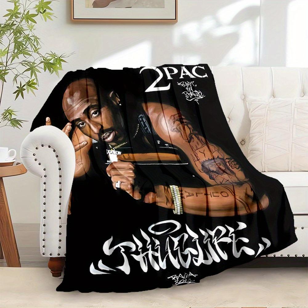 1ks Rapper, Hudební legenda, Hip Hop flanelová deka Lehká měkká pro všechna roční období, Ideální na pohovku, do kanceláře, na postel, na cesty, na kempování