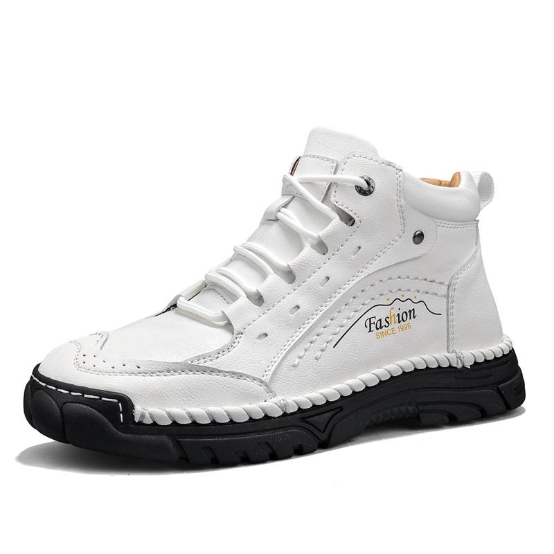 Men's High-top Leather Boots Casual Sneakers Outdoor Shoes