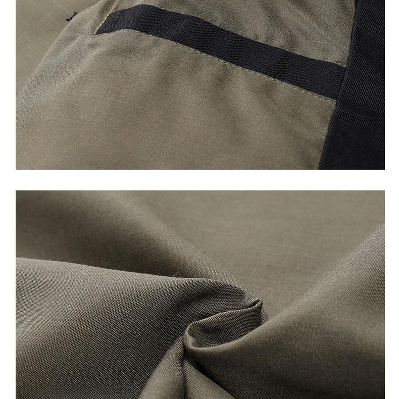 Herren-Fluganzug, lässige Baumwolljacke, gewaschener Stehkragen, bestickte Jacke im Herrenstil