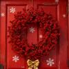 Artificial Red Berry Wreath 45cm Plastic Holly Berry Wreath Xmas Decoration for Front Door Wall Fireplace