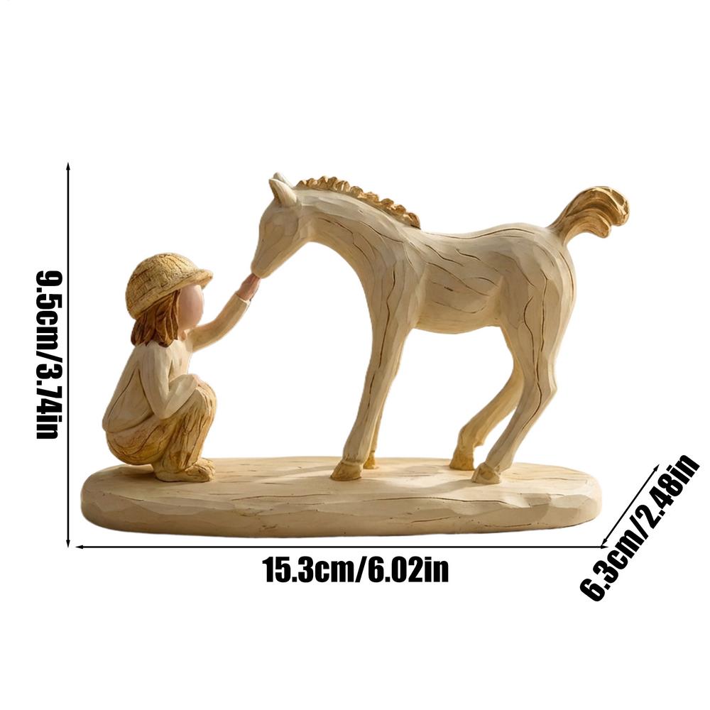 

Animal Figurines Resin Girl And Horse Home Decoration Resin Animal Desk Statue For Bedroom Bookshelf Mantel Coffee Table Dresser