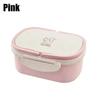 Double-layer Portable Student Office Lunch Box Food Preservation Container Storage Box Lunch Boxs Supplies Household Solid Color