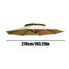 2-layer patio outdoor sunshade canopy replacement/ 8-rib sunshade canopy/ 8 Ribs Fabric Topper/ 8.8ft Parasol Canopy replacement