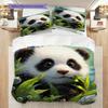 Panda Pattern Bedding Quilt Set Quilt Cover Pillowcase Home Decoration Birthday Gift (1 * duvet cover + 2 * pillowcase, without core)