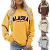 Womens Oversized Crewneck Long Sleeve Sweatshirt Casual Streetwear Printed Cotton Hoodie-Free Size S-XXL