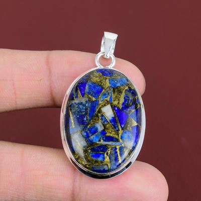 Copper Sodalite Pendant Gemstone Pendant Designer Jewelry 925 Sterling Silver Pendant Handmade Sodalite Jewelry Gifts For Him Decent Pendant