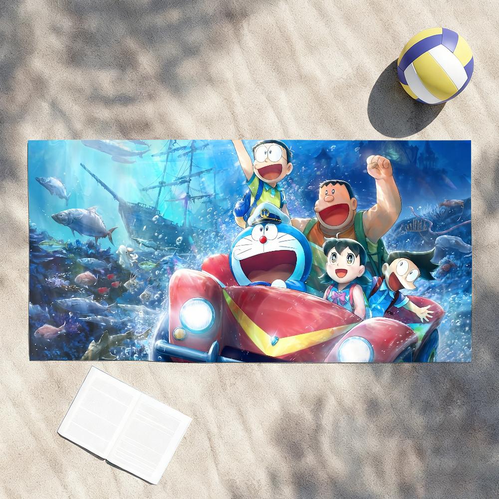 

Cute Towel Shower Sauna Travel Spa Quick Dry Gym Accessories Soft D-DorAemon-S Cartoon Large Beach Towels W30*H60(CM)