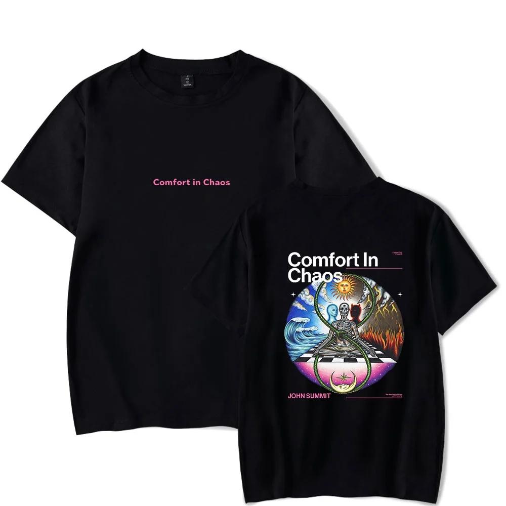 john summit Merch Comfort in Chaos TShirt Women Men Fashion Clothes Trend Casual Short Sleeve Top S