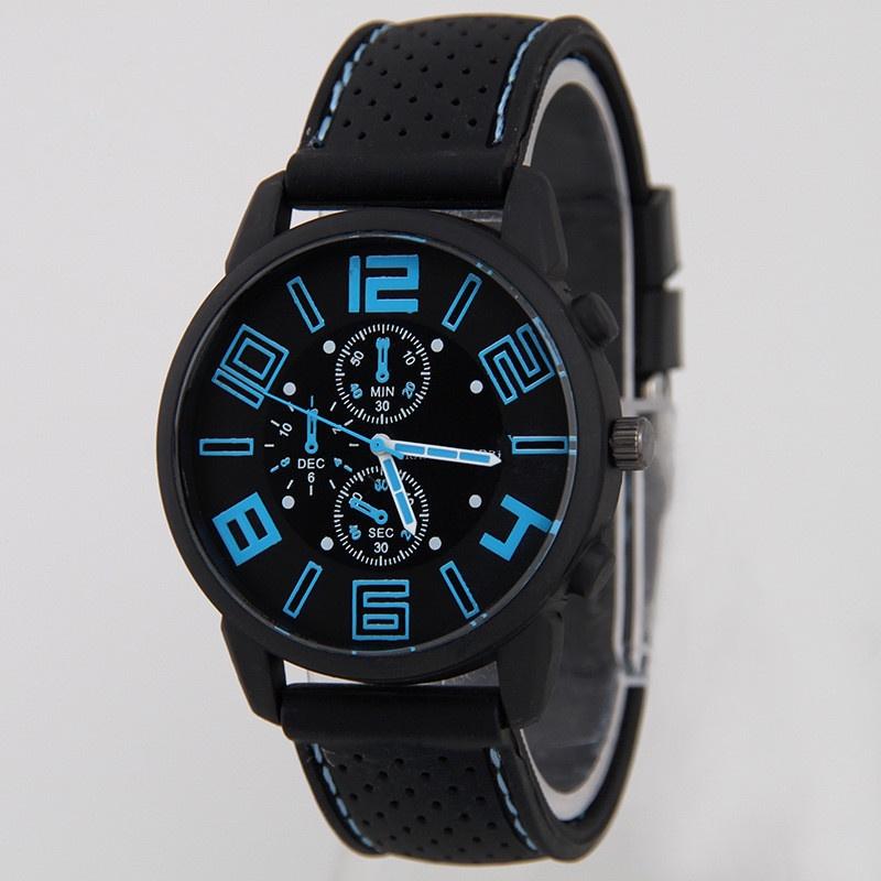 Fashionable Silicone Strap Mechanical Watch For Men Quartz Movement Decorative Design 40.5mm Dial