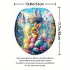 1/4Pcs Colorful Easter Bunny Bathroom Set 2D Flat Pattern Set Waterproof Shower Curtain with Anti Slip Rug and Toilet Lid Cover Spring Gift