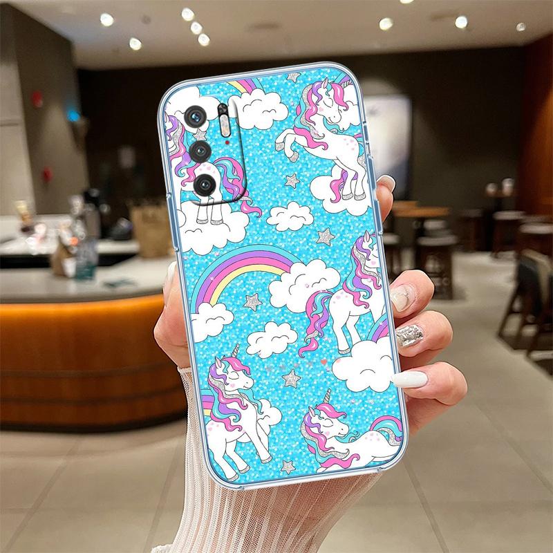RE17 Cartoon Unicorn Transparent Phone Case for Motorola Moto Edge 20 30 40 50 S30 Fusion Ultra Pro Neo Lite + G200 G23