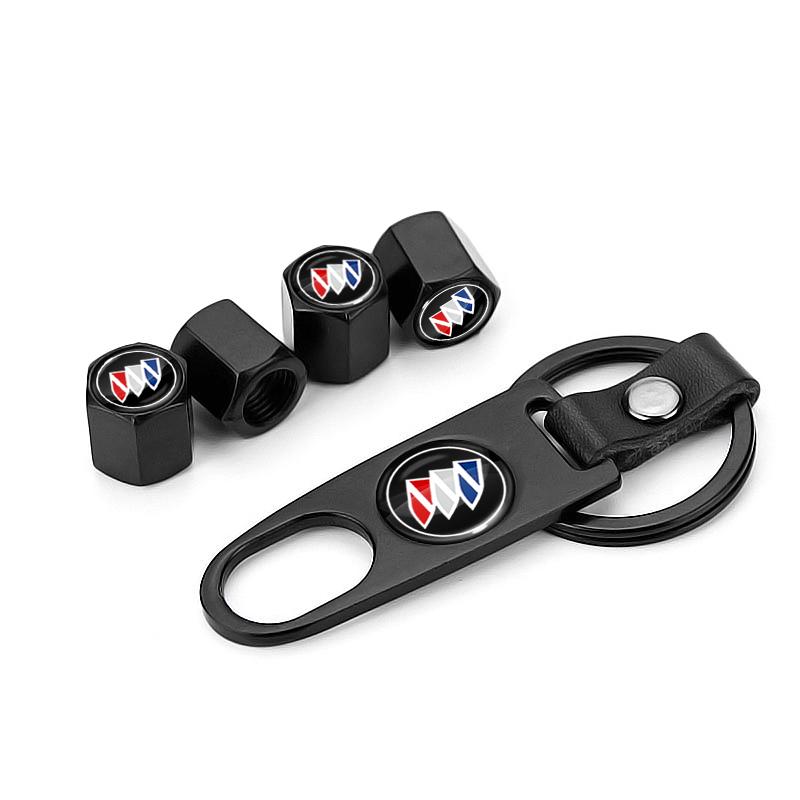 Modische Auto-Reifenventilkappen mit Auto-Emblem Schlüsselanhänger-Set Für Buick Enclave Regal Lacrosse Encore Excelle Envision Autozubehör
