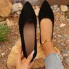 Spring and Autumn new pointed head light mouth suede flat bottom color matching large size women's casual shoes