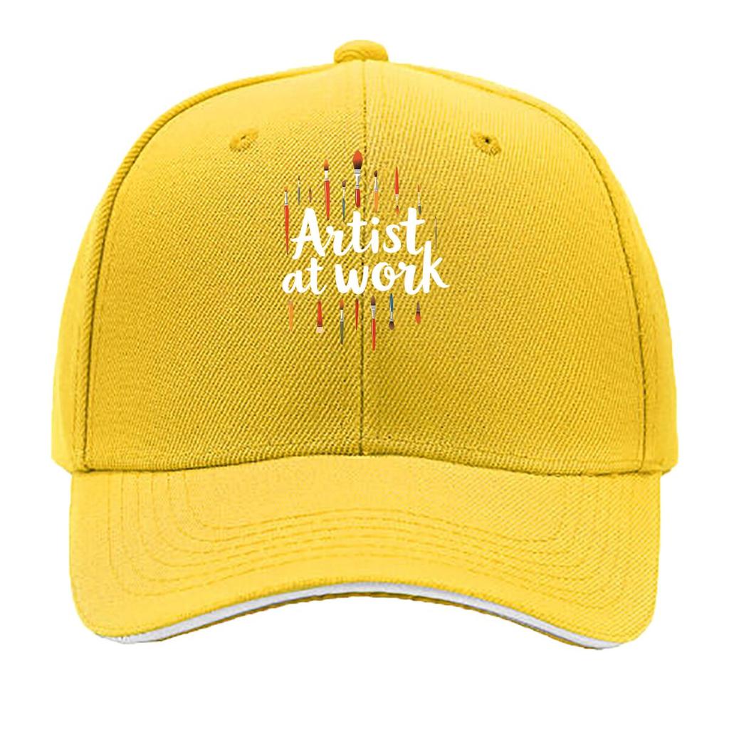 Artist At Work Brush Print Sandwich Baseball Cap