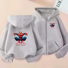 Kids Zipper Style Coat Fashion Animation Film Sweatshirt Clothing Boys Girl 3-12 Yrs Hoodie Long-Sleeved Casual Charming Clothes