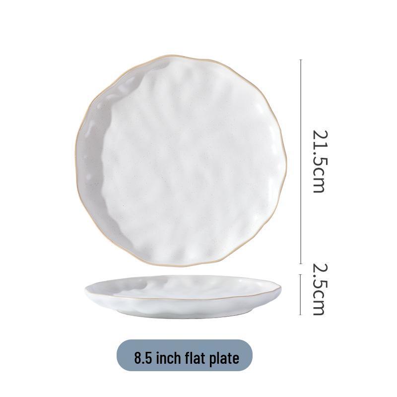 

Керамическая тарелка для стейка и овощей в ретро-стиле - Ощущение высокого качества с легкой роскошью подглазурной росписи.