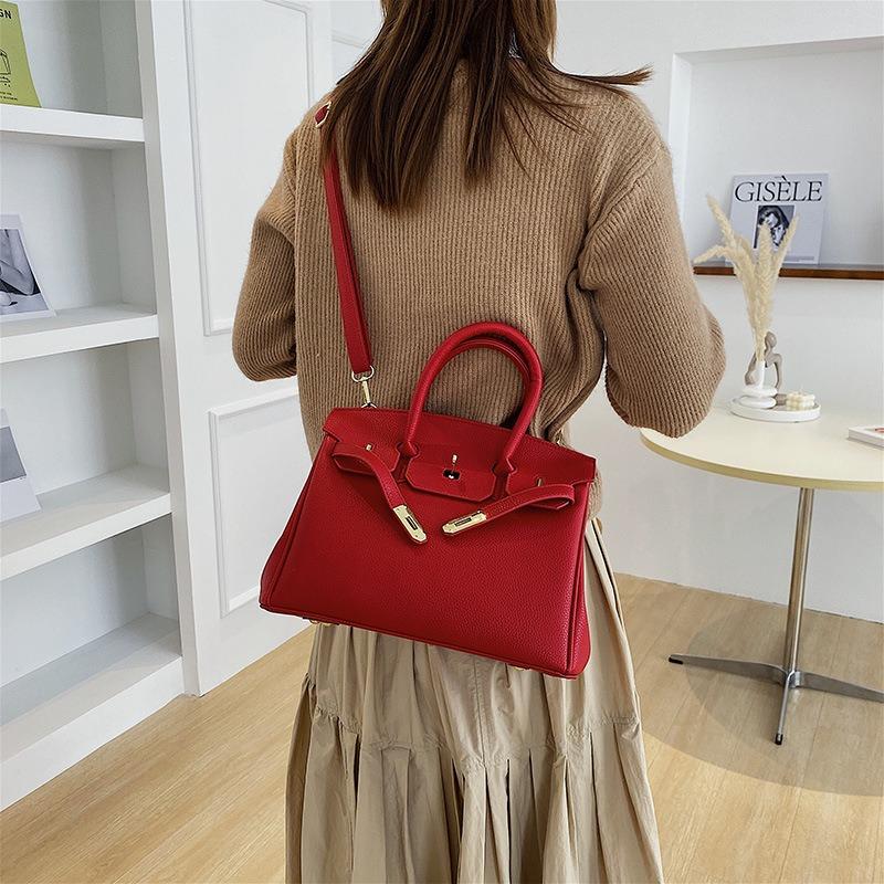Premium Sense Portable Platinum Kelly Bag Women's New Large-capacity Commuter Shoulder Messenger Bag