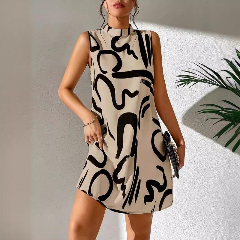 Dámské letní vestové šaty s potiskem