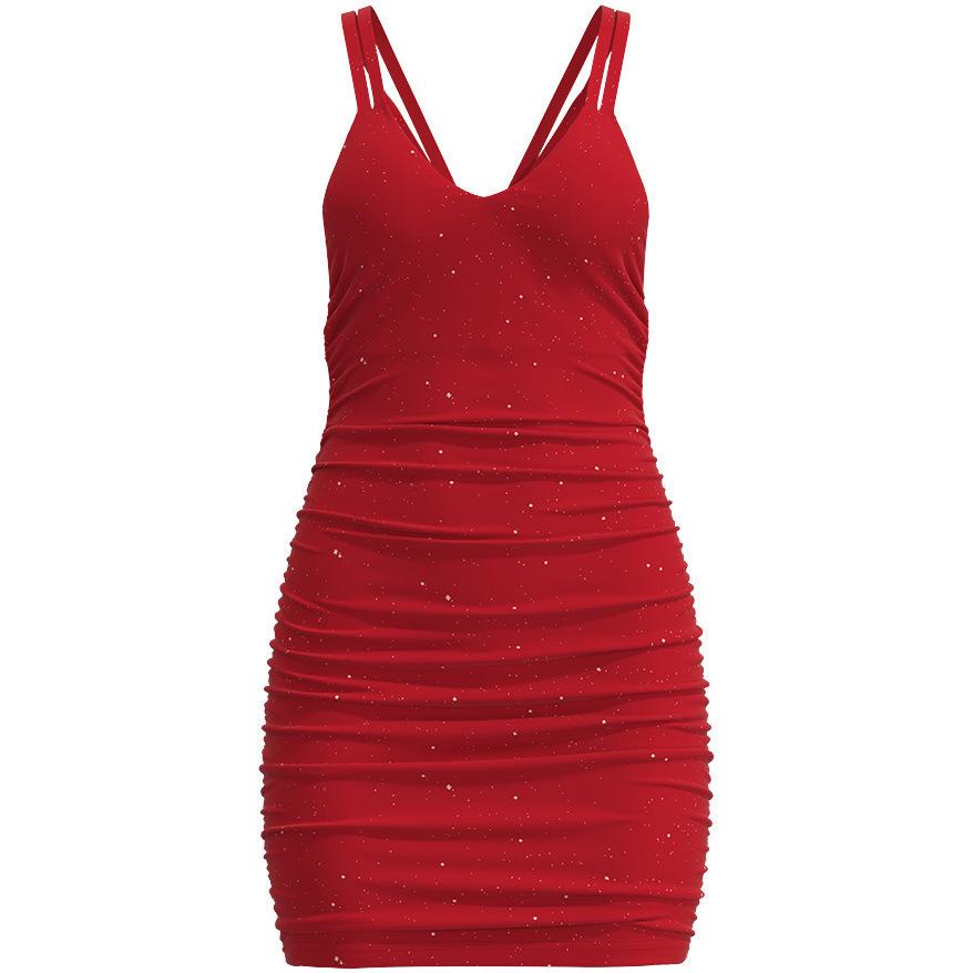 2024 Sexy Schiena Scoperta Abito Monocolore Aderente ai Fianchi da Donna Europeo Americano