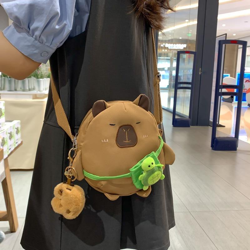 Kapibara Crossbody Small Round Bag Female Ins Cute Water Guinea Pig Girl Student Daily Versatile Storage Mobile Phone Bag
