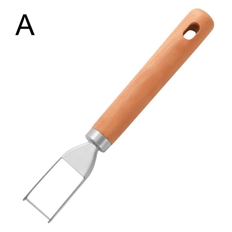 Taglia anguria Lama in acciaio inossidabile Manico in legno Multifunzionale Affetta frutta Utensile da cucina per la casa Taglio a cubetti di melone