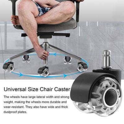 2-palcové priehľadné koliesko kancelárskej stoličky Heavy Duty Univerzálne tiché podlahy z tvrdého dreva Koberec Počítač Herný stôl Koleso na kolieskach stoličky Výmena kolieska