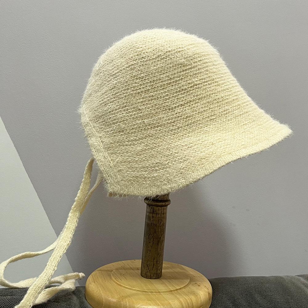 

Осень и зима милая девочка имитация кроличьего меха лоли шляпа модная вязаная шапка шерстяная шляпа-ведро шляпа-тазик раздельная Adult (55-58cm) бежевый