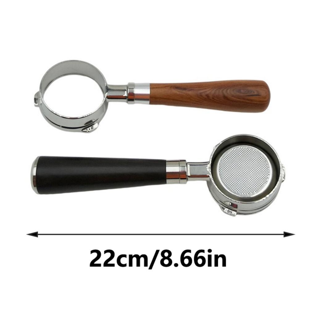 Three Ear 58mm Bottomless Portafilter Solid Wood Handle for Espresso Machines Accessories Commercial Coffee Equipment