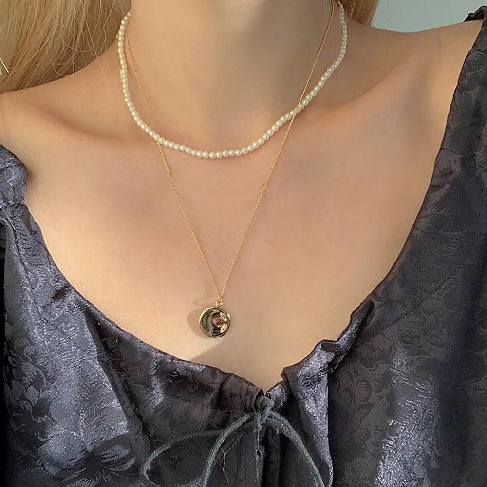 Double Chain Pendant Women Jewelry Girl 