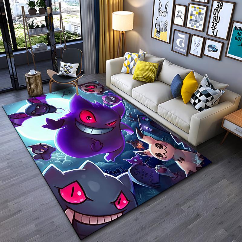 Pokemon Full Character horror gengar Pattern Carpets Bedroom Play Mat Rug Bedroom Carpet Livingroom Crawl Mat Christmas Gift Rug