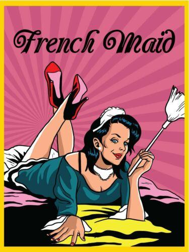 Metal plaque vintage retro style French Maid Classic tin door sign Man CaveAluminum 20x30cm(7.8x11.8inch)