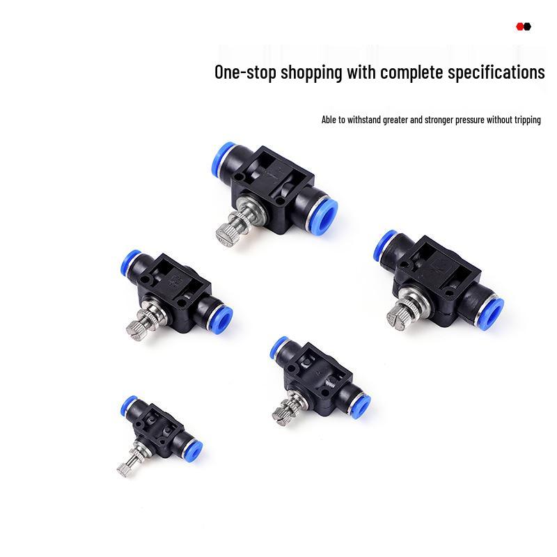 Zawór dławiący do węża pneumatycznego LSA4 PA6, regulacja prędkości, regulowany przepływ, jednokierunkowy zawór odcinający