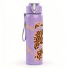 1PC Gradient Leopard Print Heart 750ml Color Plastic Sports Water Bottle Leakproof Flip Straw Lid Suitable for Sports Office Home Use