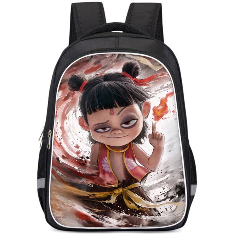 Nezha Schoolbag For Boys, Primary School Students, Grades One, Two, Three To Six, Reduce The Burden And Protect The Spine Backpack.
