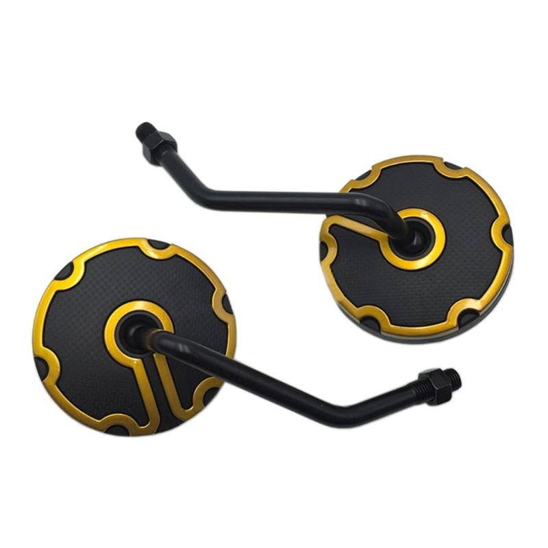 

Upgraded Motorcycle Rearview Mirrors Scooter Rear View Mirrors Plastic & Glass Rearview Mirrors Simple Installs for GY6 золотий
