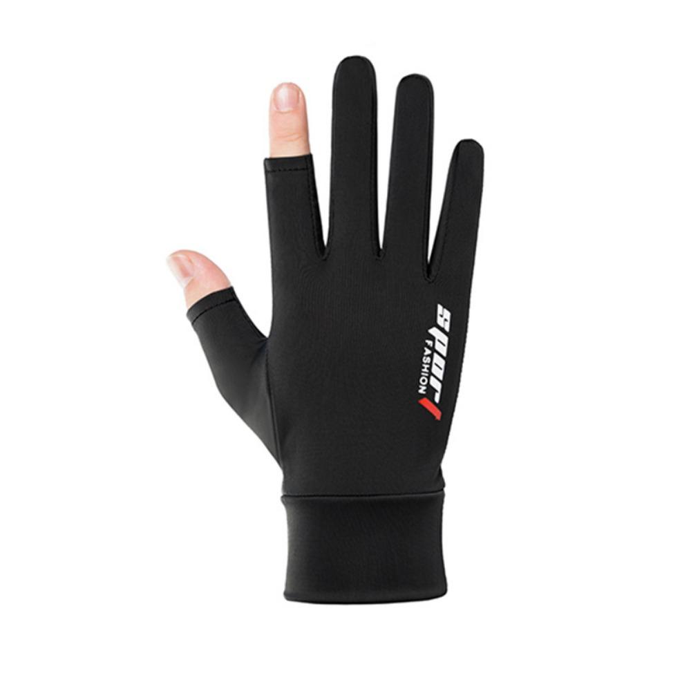 Ice Silk Gloves Spring and Summer Sunscreen Anti-skid Cycling Fishing Gloves Elastic Finger Touch Screen Ice Cool Sports Gloves Men and Women