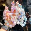INS Cute Colorful Acrylic Phone Wrist Strap Chain Pendant Beaded Heart Bag Key Chain Decoration Pendant Crystal Hanging Ornament