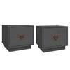 Vidaxl Szafki Nocne, 2 Szt., Szare, 40X34X35 Cm, Lite Drewno Sosnowe