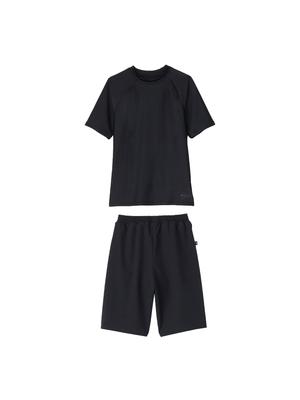 Speedo UNIPA School Top and Bottom Size 170 Swimsuit, Set, SFB22410, Unisex, Children, Black,