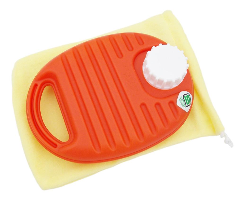 Polyester hot water bottle 600ml Orange 100383