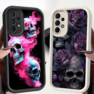 Rosa Totenkopf Muster Weiche Hülle für Samsung Galaxy A23 A12 A33 A14 A56 A34 A24 A13 A32 A16 A36 A26 A22